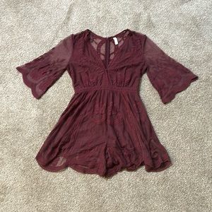 Garnet Lace Romper